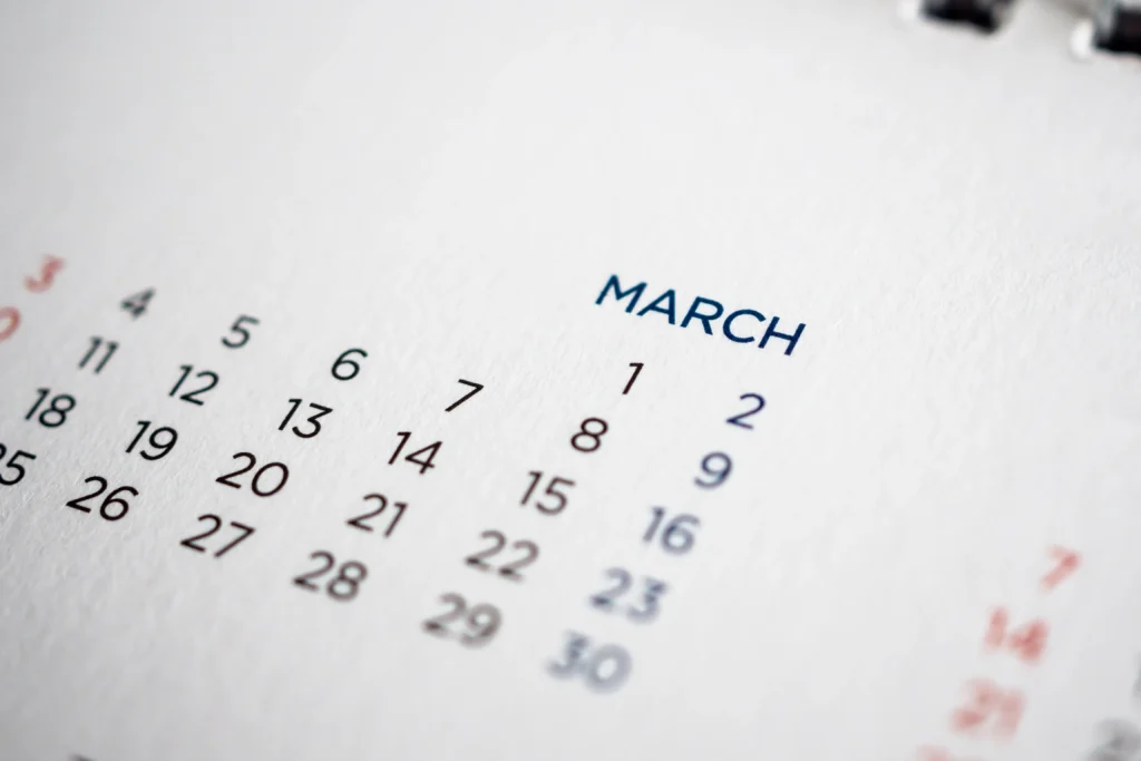 ３月のカレンダー